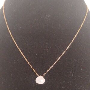14K Gold Filled White Quartz Or Moonstone Pendant Necklace 16"